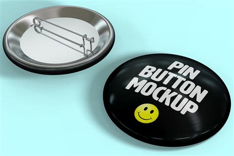 3d Pin Button Mockup Creative Photoshop Templates Creative Market