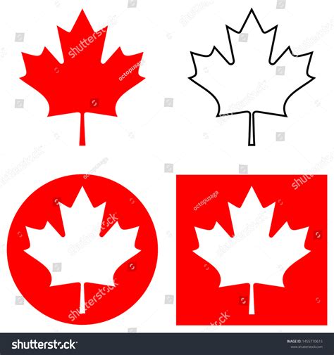 Canada Flag Maple Leaf Vector Icon Stock Vector Royalty Free