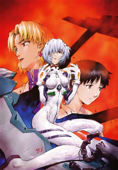 Ayanami Rei Ikari Shinji And Akagi Ritsuko Neon Genesis Evangelion Drawn By Sadamoto