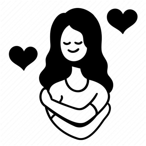 Self Happy Hug Woman Love Smile Hugging Icon Download On Iconfinder
