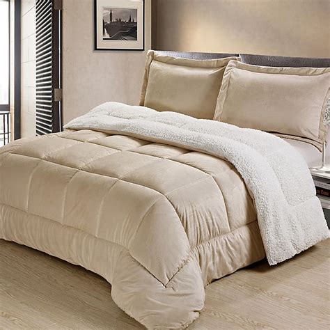 Its natural ability to keep birds warm in icy water and cold temperatures makes it valuable for filling comforters that will hold plenty of warmth. Sherpa Down Alternative Comforter Set | Bed Bath and ...