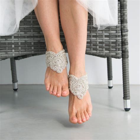 Crystal Bridal Foot Cuff Bracelets Ankle Cuffs Beach Wedding Foot