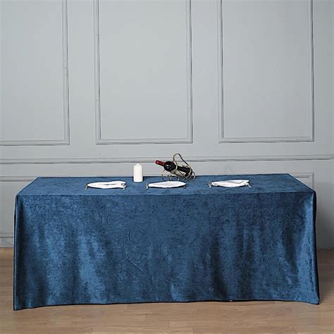 Balsacircle 90x156 Inch Navy Blue Rectangular Premium Velvet Tablecloth
