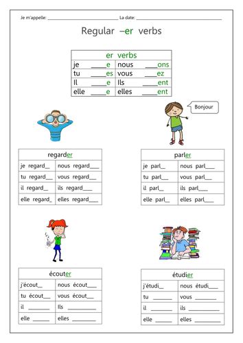 Conjugating French Er Verbs Teaching Resources
