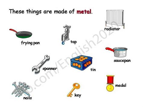 Things Made Of Metal Metal Learn English Medals