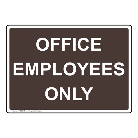 Portrait Office Employees Only Sign Nhep 29139