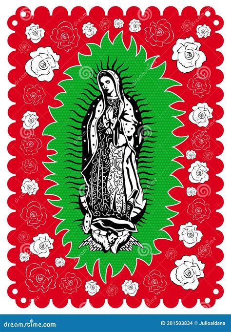 Virgin Of Guadalupe Poster Style Vector Illustration Stock Vector