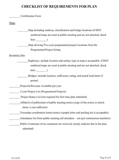 South Dakota Checklist Of Requirements For Plan Download Printable Pdf