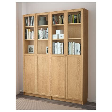 Billy Oxberg Oak Veneer Oak Bookcase 160x30x202 Cm Ikea