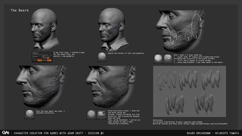 Zbrush Tutorial Sculpting Beard And Hair By Nilberto Tawata Zbrushtuts