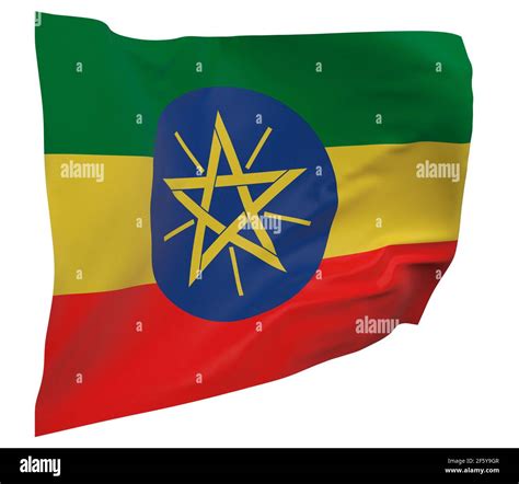 Ethiopia Flag Isolated Waving Banner National Flag Of Ethiopia Stock