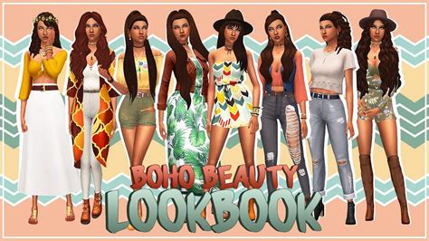 Boho Beauty Lookbook 🌻 96 Cc Links The Sims 4 Create A Sim Youtube