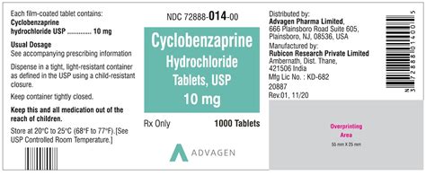 Cyclobenzaprine Hydrochloride Advagen Pharma Limited Fda Package Insert