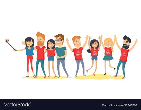 Happy Best Friends Have Fun Together Flat Vector Image