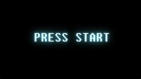 Retro Videogame Press Start Text Computer Hud Holographic