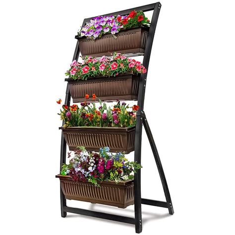 The best part is that it can stand up in any area you deem fit. Vertical Gardens Freestanding Elevated Planter with 4 ...