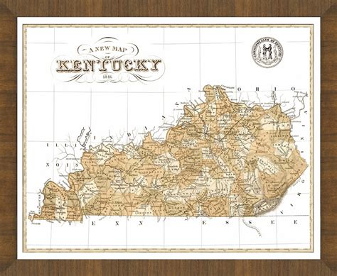Old Map Of Kentucky A Great Framed Map That S Ready To Hang