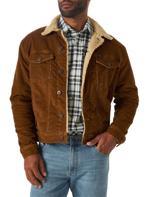 wrangler men s corduroy sherpa lined trucker jacket