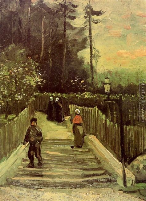 Sloping Path In Montmartre Painting By Vincent Van Gogh Reproduction