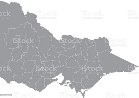 Gray Map Of Local Government Areas Of Victoria Australia