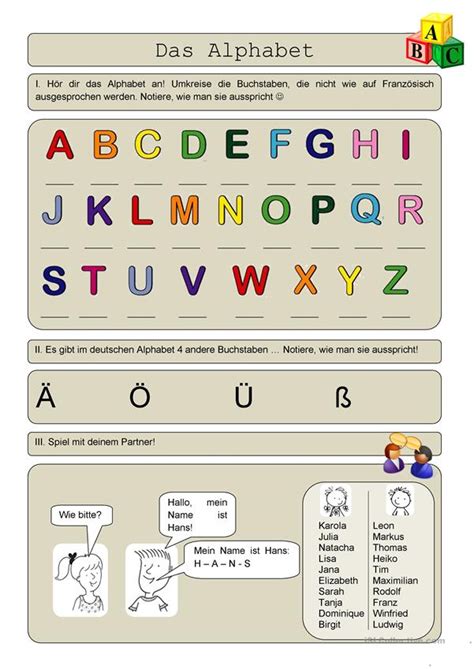 Folgendes unterrichtsmaterial zum thema abc / alphabet könnt ihr gut als ergänzung im unterricht einsetzen und über amazon erwerben. Das Alphabet Arbeitsblatt - Kostenlose DAF Arbeitsblätter