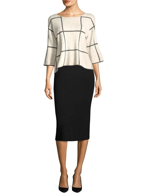 Eileen Fisher Black Midi Pencil Skirt Uk