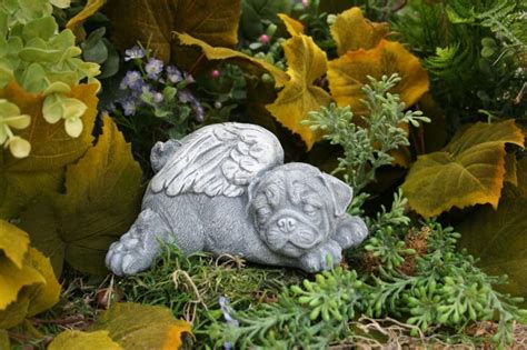 Angel Pug Statue Pet Memorial Dog Garden Sculpture Etsy
