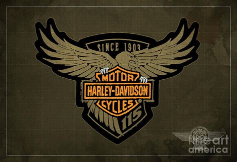 The harley davidson logo is very strong and influential; Harley Davidson Old Vintage Logo Fuel Tank Motorcycle ...