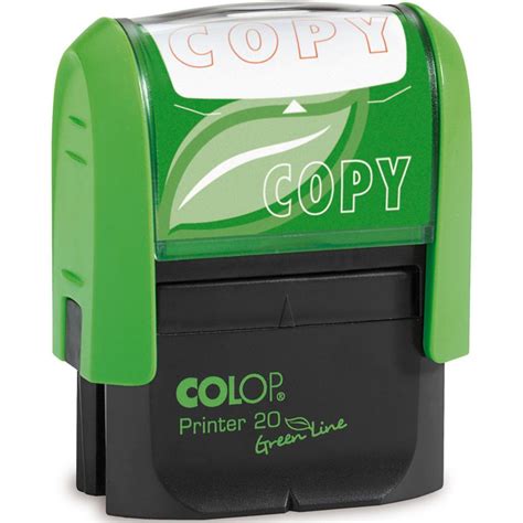 Colop Green Line Copy Self Inking Stamp With Red Ink Winc