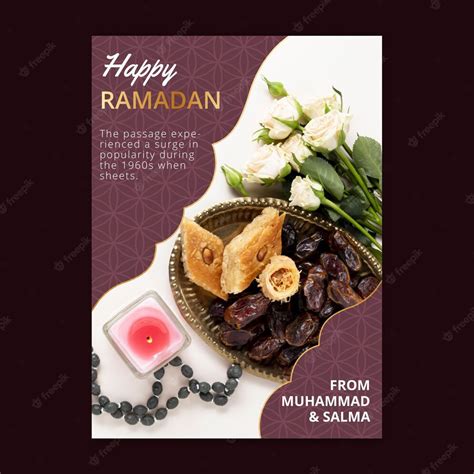 Free Vector Ramadan Vertical Greeting Card Template