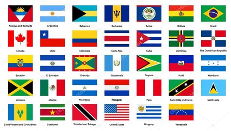 Banderas De Todos Los Países De Los Continentes Americanos 2024