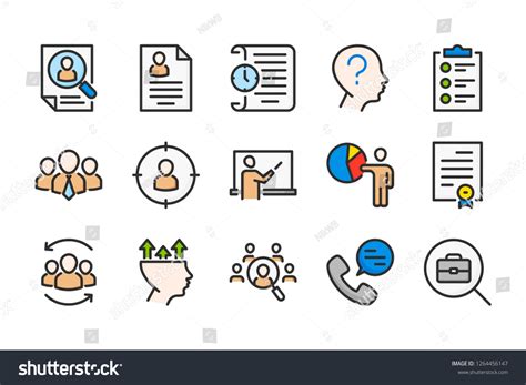 Human Resource Color Line Icons Employee And Royalty Free Stock