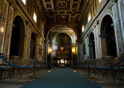 Interior Of Catholic Church In Rome Italy Editorial Stock Image