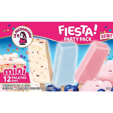 La Michoacana Ice Cream Bars Mini Paletas Fiesta Pack Ice Cream