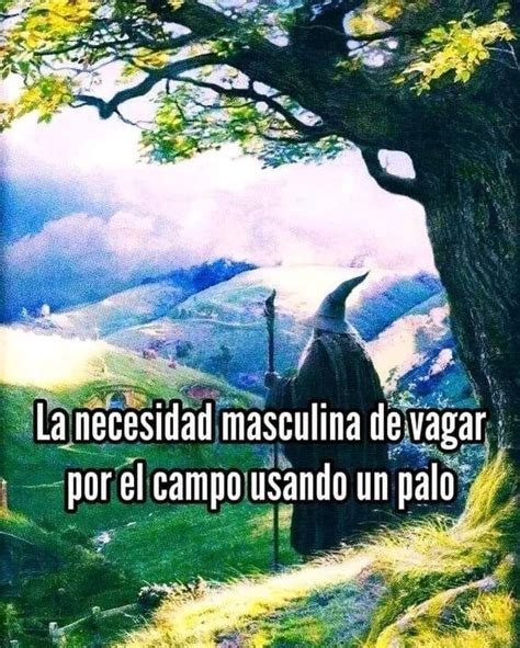 La Necesidad Masculina De Vagar Por El Campo Usando Un Palo Meme