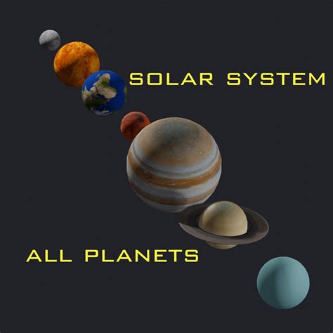 3d Model Solar System All Planets Milky Way Animated Vr Ar Low