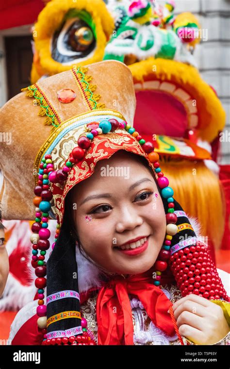 England London Chinatown Chinese New Year Parade Female Parade