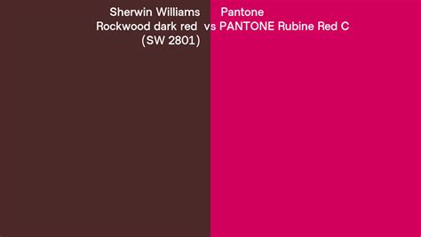 Sherwin Williams Rockwood Dark Red Sw 2801 Vs Pantone Rubine Red C