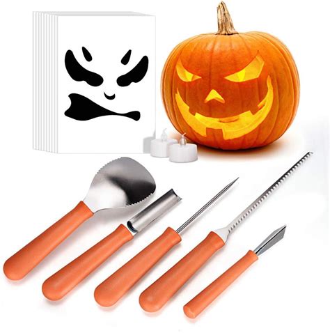 Pumpkin Carving Kit With 10 Carving Stencils Perfect For Halloween