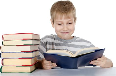 The Boy Reads The Book Stock Image Image Of Cover Hardcover 23262837