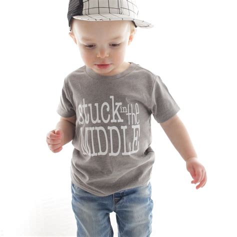 Stuck In The Middle Tee Grey Boutique Onesies Handmade In The Usa