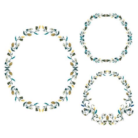 Free Decorative Oval Wreaths Clip Art Hexagonal Vector Floral Design