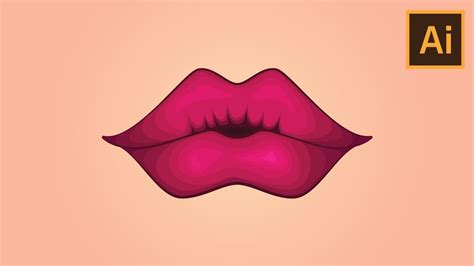 How To Draw Female Lips In Adobe Illustrator Timelapse Youtube