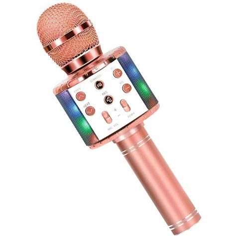 Bluetooth Karaoke Microphone With Led Lights Portable Handheld Karaoke
