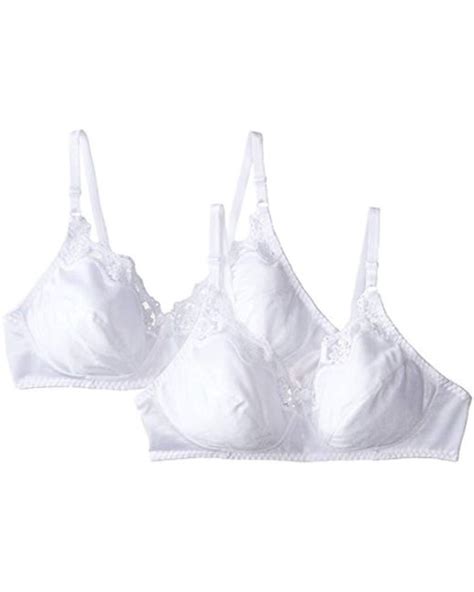 Lyst Hanes Lace Trim Wirefree Bra Pack Of 2 In White