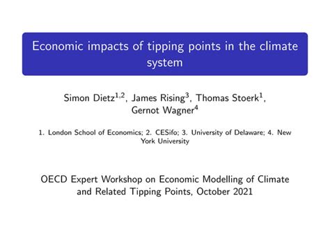 Economic Impacts Of Tipping Points In The Climate System Ppt
