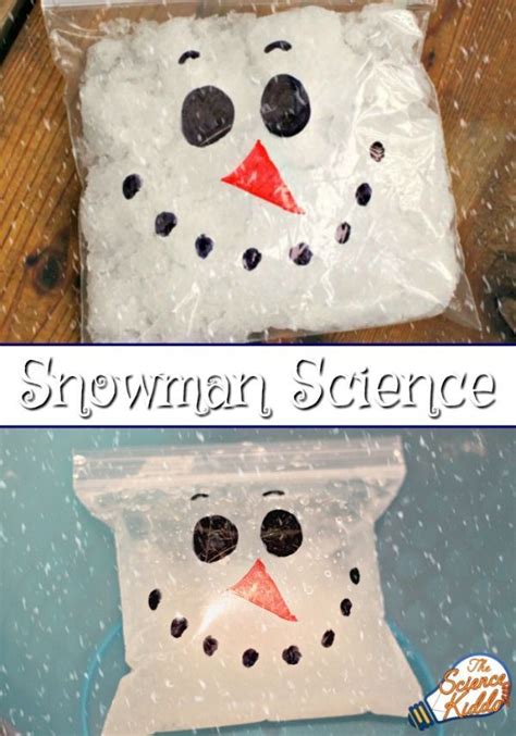 snow science expanding snowman winter science experiments winter preschool winter crafts