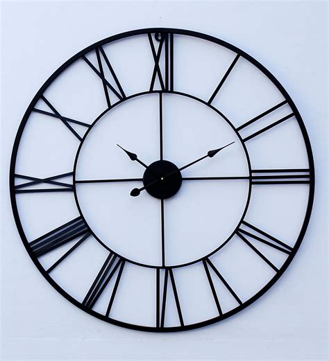 Buy Black Metal 30 Inch Wall Clock By Craftter Online Vintage Wall