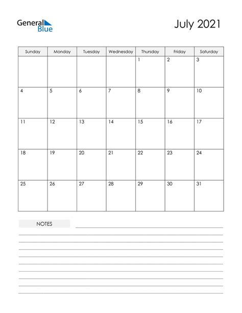July 2021 Calendar Pdf Word Excel