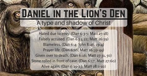 Daniel In The Lions Den A Type And Shadow Of Christs Life Death And
